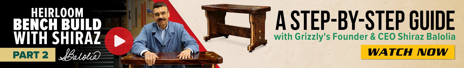 Banner for 01-05 Shiraz Bench Build Video Part 2