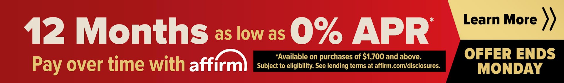 Banner for 04-17 April Affirm Masthead - Ends Monday