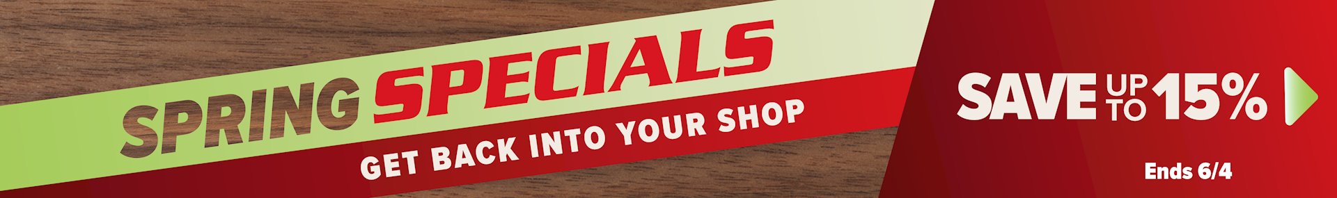 Banner for Spring Specials - Masthead
