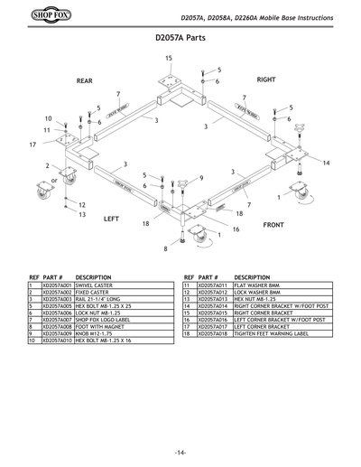 Part Diagram for D2057A