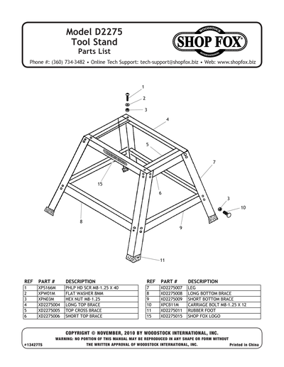 Part Diagram for D2275