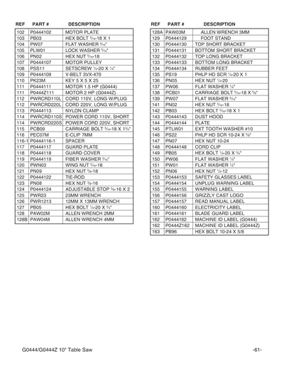 Part Diagram for G0444