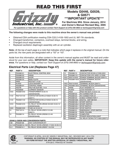 Part Diagram for G0446