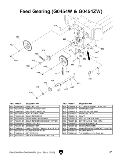 Part Diagram for G0454W