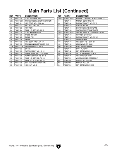 Part Diagram for G0457