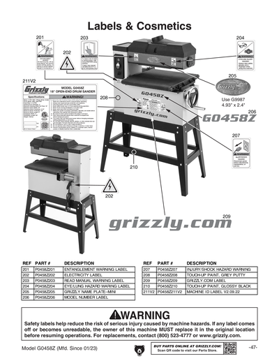 Part Diagram for G0458Z