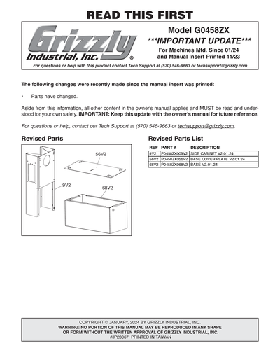 Part Diagram for G0458ZX