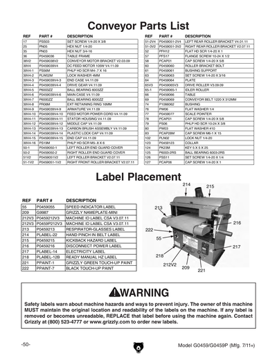 Part Diagram for G0459P