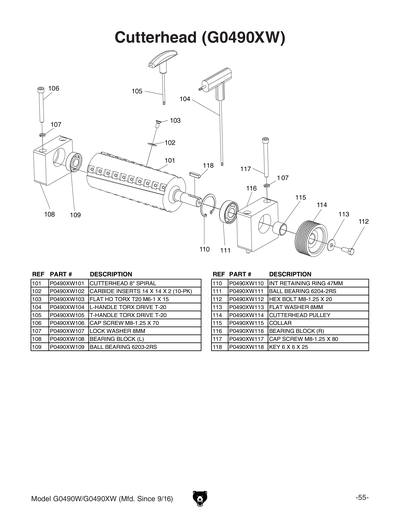 Part Diagram for G0490W