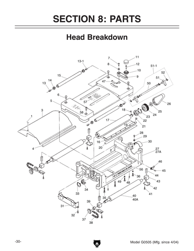 Part Diagram for G0505
