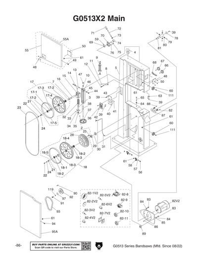 Parts for G0513A40 17