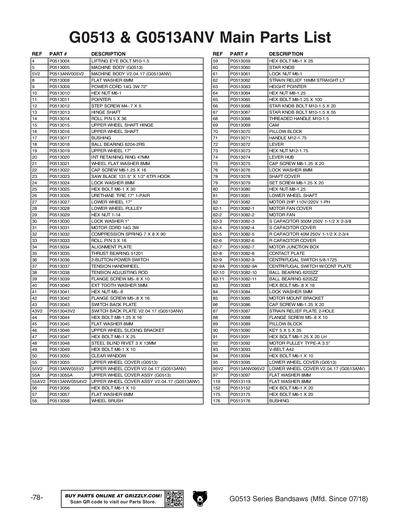 Part Diagram for G0513ANV