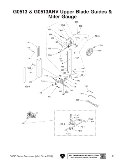 Part Diagram for G0513X2B
