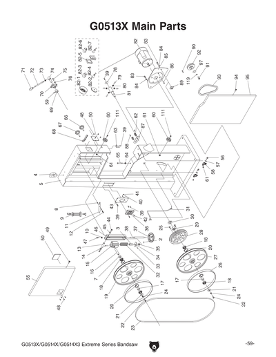 Part Diagram for G0513X