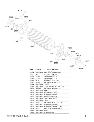 Parts for G0527 18