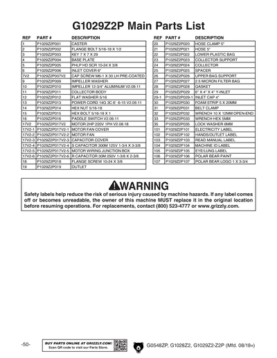 Part Diagram for G0548ZP