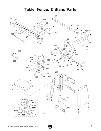 Part Diagram for G0555LANV