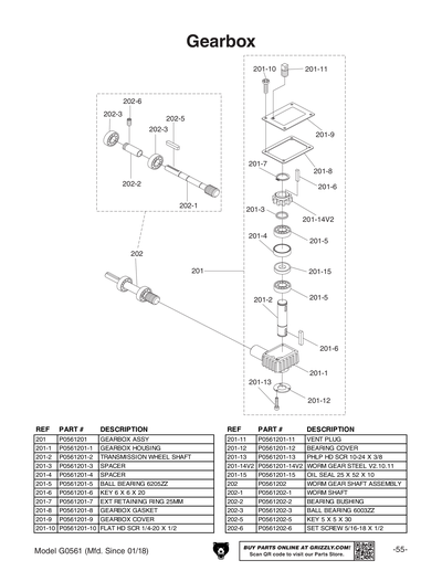 Part Diagram for G0561