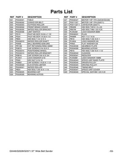 Part Diagram for G0571