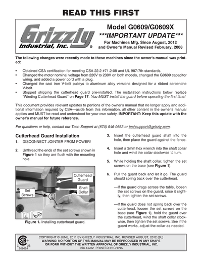 Part Diagram for G0609X
