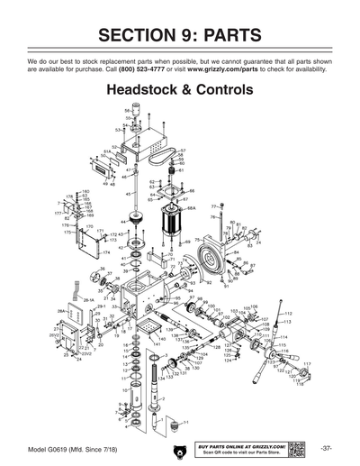 Part Diagram for G0619