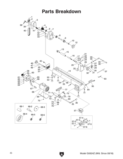 Part Diagram for G0624Z
