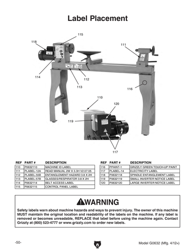 Part Diagram for G0632