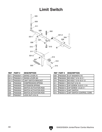 Part Diagram for G0634