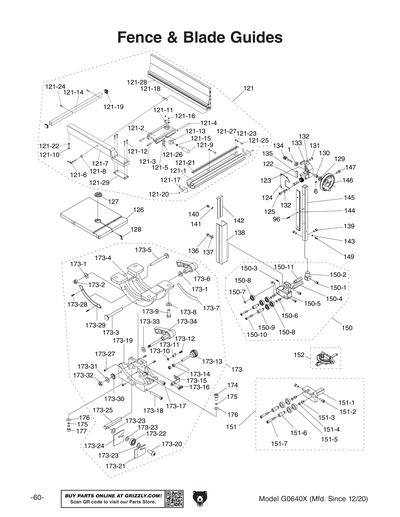 Parts for G0640X 17