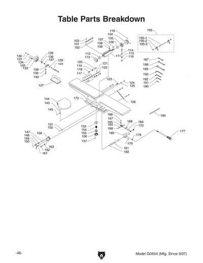Part Diagram for G0654