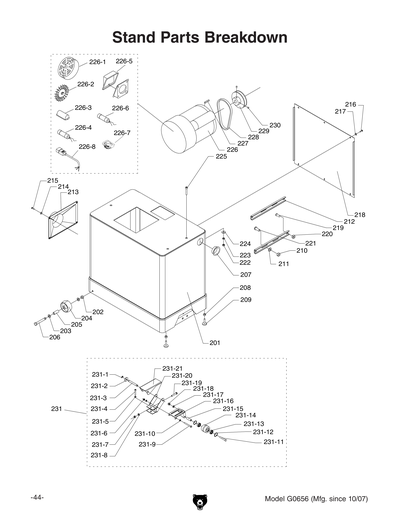 Parts for G0656X 8