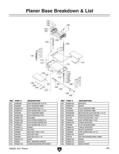 Part Diagram for G0663