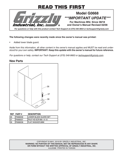 Part Diagram for G0668
