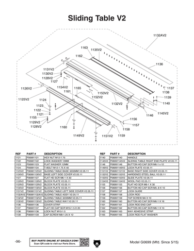 Part Diagram for G0699