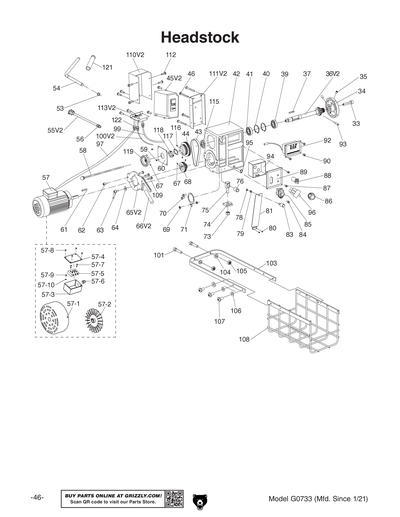 Parts for G0733 18