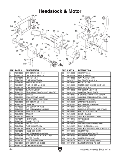 Part Diagram for G0745