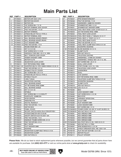 Part Diagram for G0766