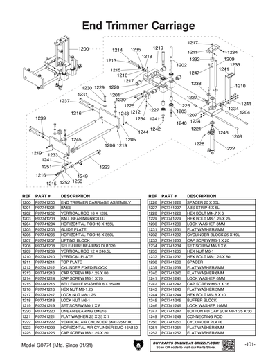 Part Diagram for G0774
