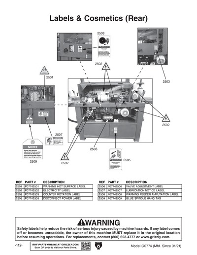 Part Diagram for G0774