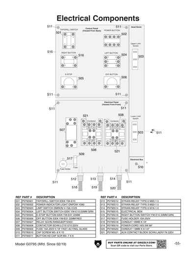 Part Diagram for G0795