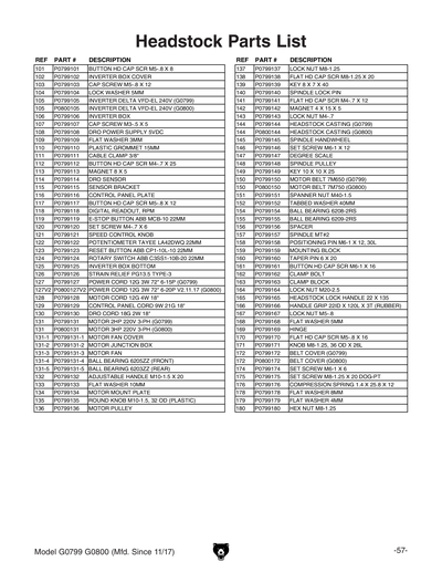Part Diagram for G0800