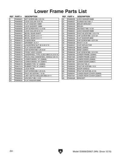 Part Diagram for G0807