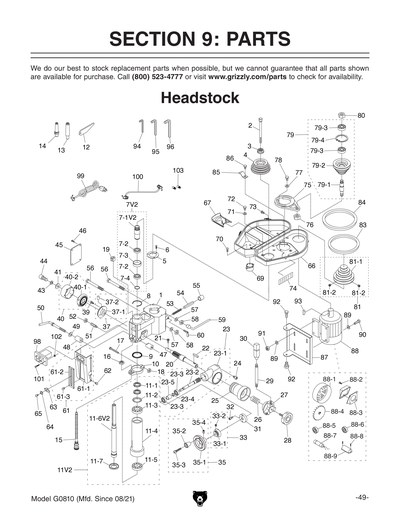 Part Diagram for G0810