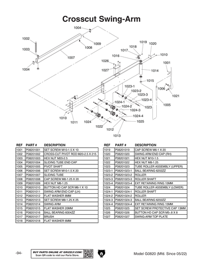 Part Diagram for G0820