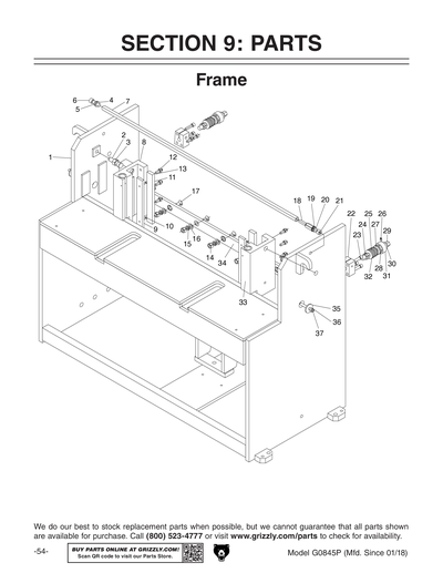 Part Diagram for G0845P