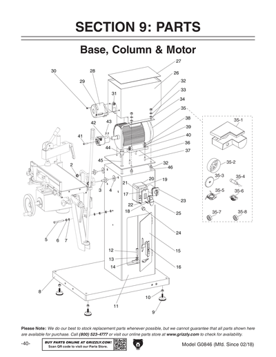 Part Diagram for G0846