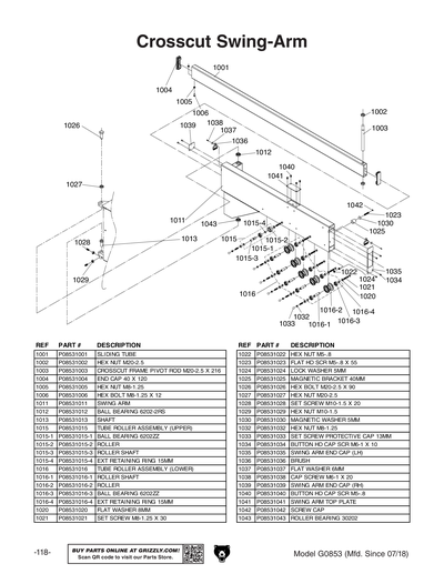 Part Diagram for G0853