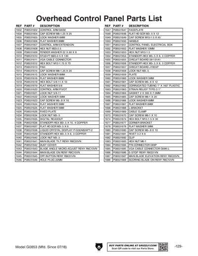 Part Diagram for G0853