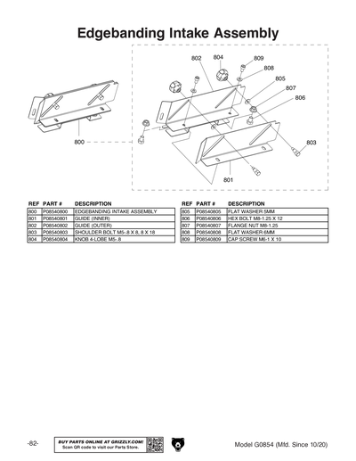 Part Diagram for G0854