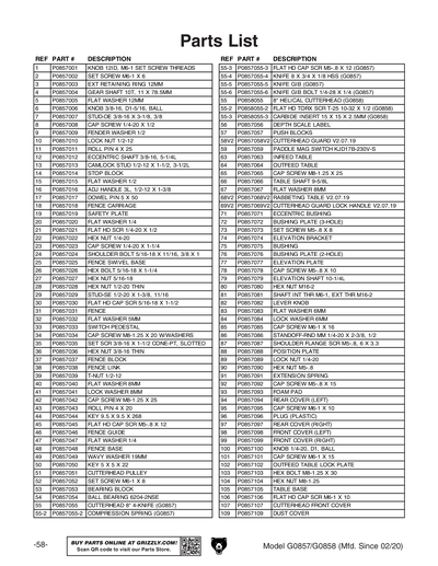 Part Diagram for G0858